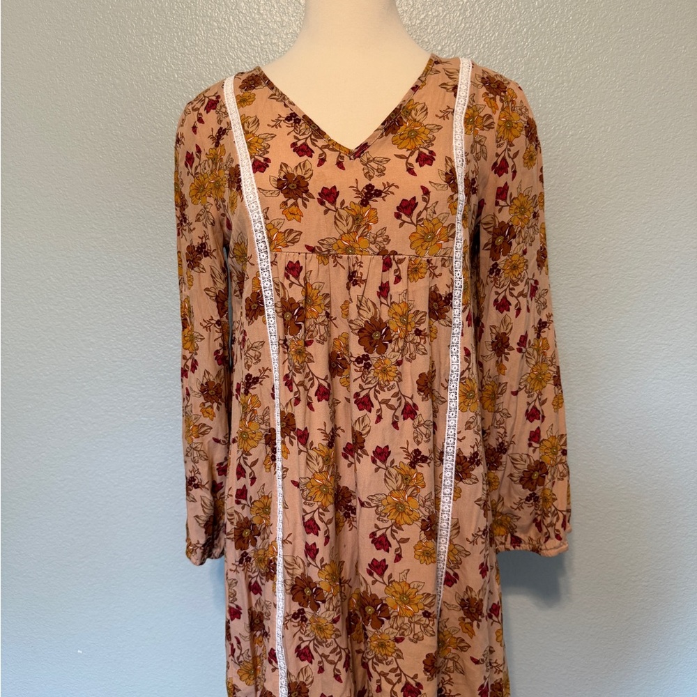 Elegant Fall‎ Floral Mini Dress